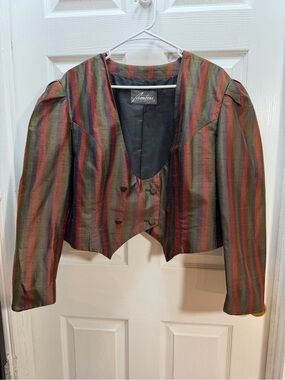 Vintage 1980’s  Striped Cropped Blazer - Multi-Color
